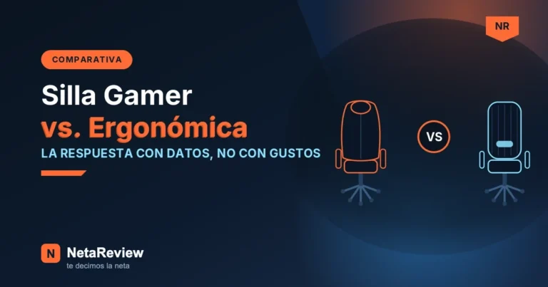 Silla gamer vs silla ergonómica cuál te conviene 2026 - portada NetaReview
