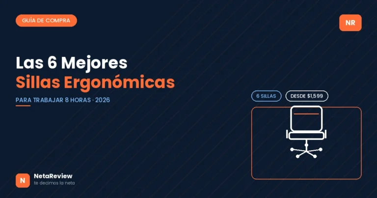 Las 6 mejores sillas ergonómicas para trabajar 8 horas en México 2026 - portada NetaReview
